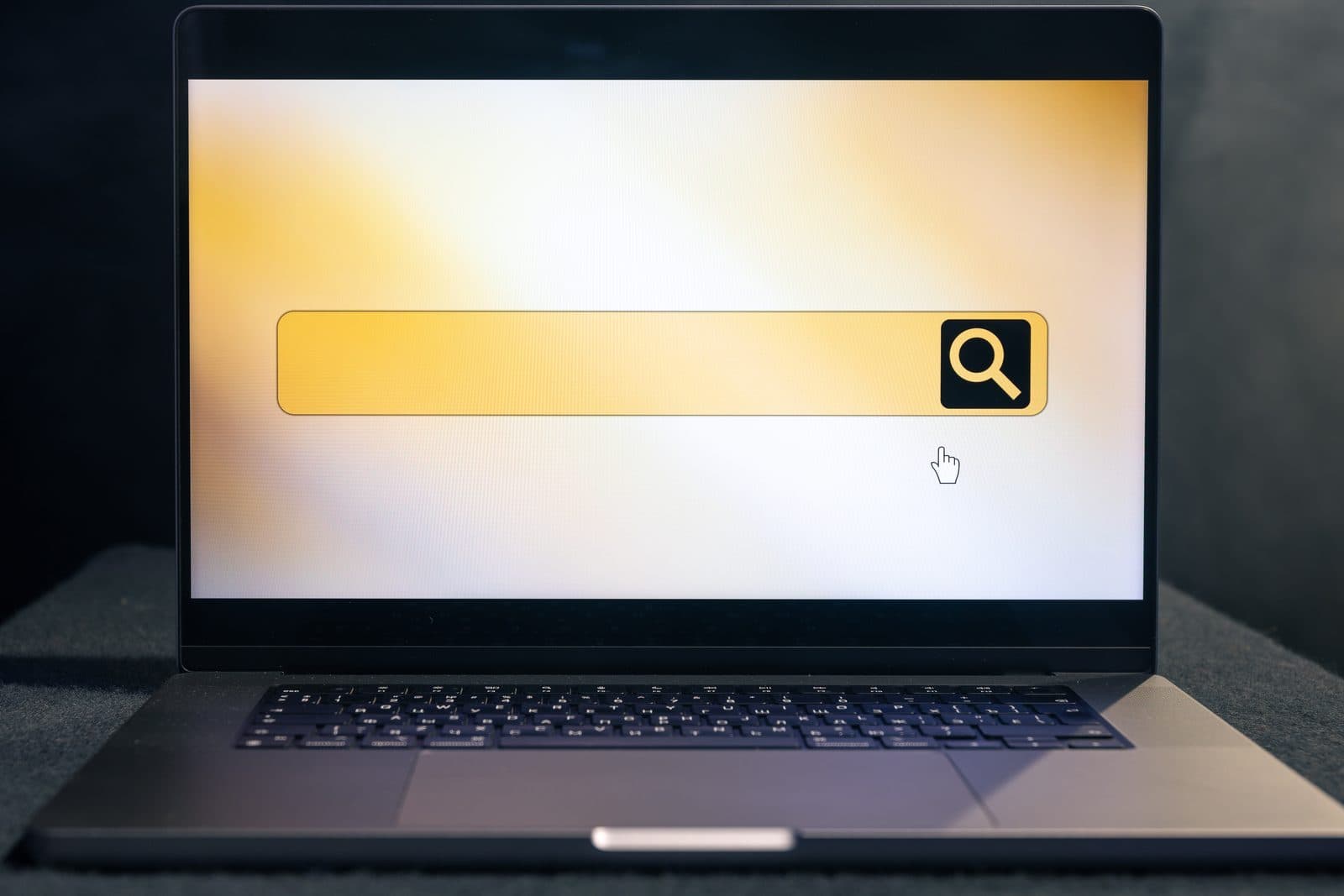 A laptop showing a browser address bar