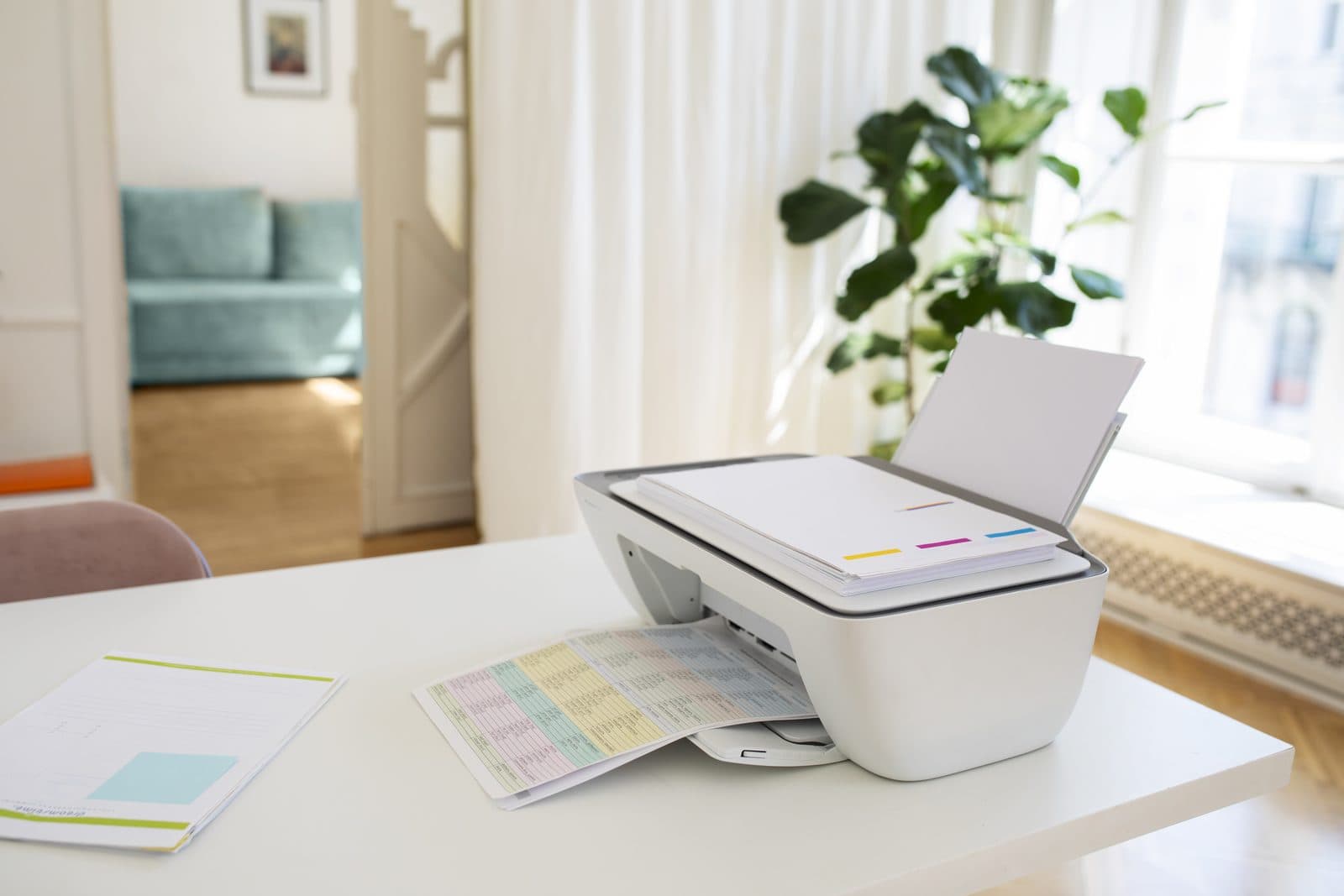 A printer on an office desk
